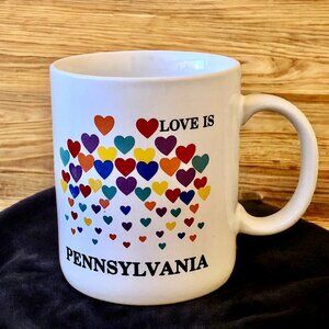 Love Is Pennsylvania Vintage Coffee Mug By Papel USA HEARTS